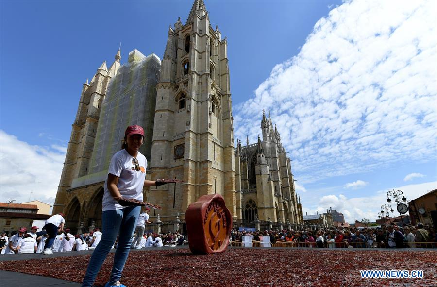 SPAIN-LEON-BIGGEST CECINA-GUINNESS-RECORD