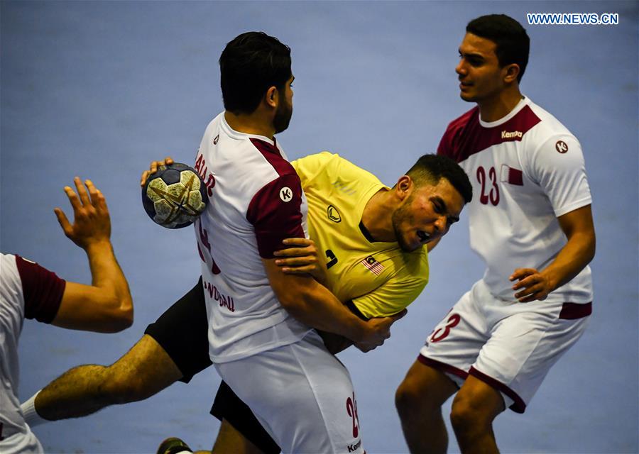 (SP)INDONESIA-JAKARTA-ASIAN GAMES-HANDBALL-MALAYSIA VS QATAR