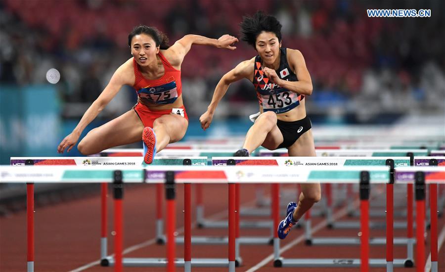 (SP)INDONESIA-JAKARTA-ASIAN GAMES-ATHLETICS-WOMEN'S 100M HURDLES