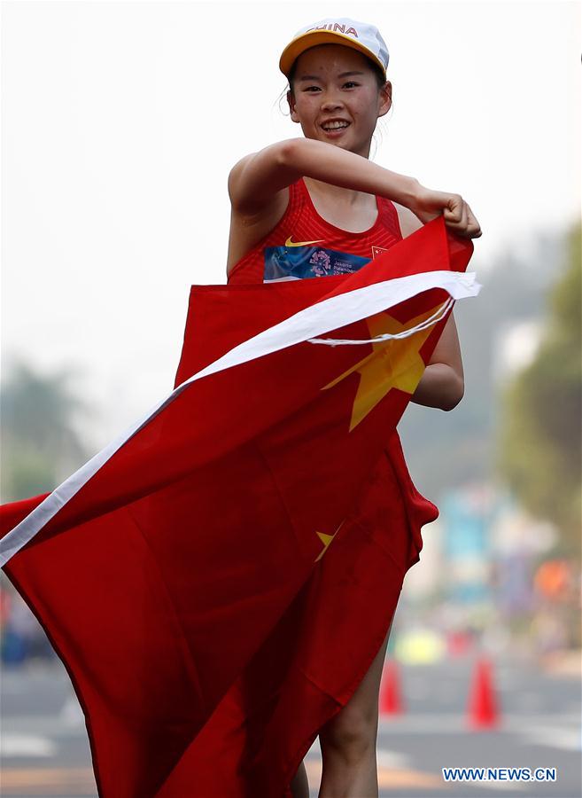 (SP)INDONESIA-JAKARTA-ASIAN GAMES-ATHLETICS-WOMEN'S 20KM WALK