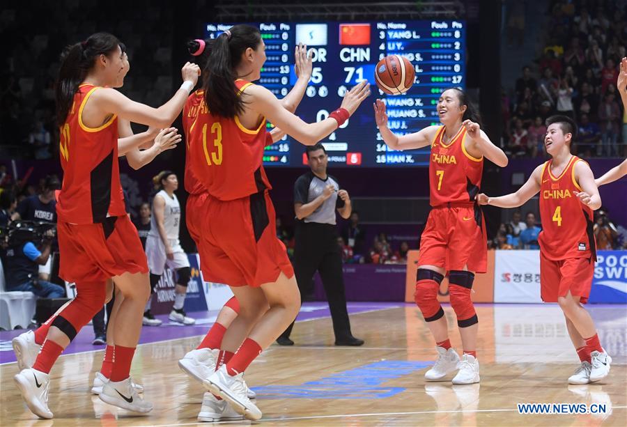 (SP)INDONESIA-JAKARTA-ASIAN GAMES-WOMEN'S BASKETBALL FINAL-CHINA VS COR