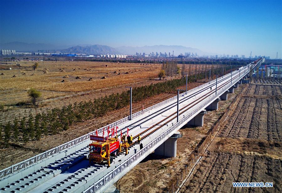 CHINA-HEBEI-BEIJING-ZHANGJIAKOU HIGH-SPEED RAILWAY-TRACK LAYING (CN)