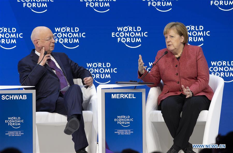 SWITZERLAND-DAVOS-WORLD ECONOMIC FORUM-GERMANY-MERKEL