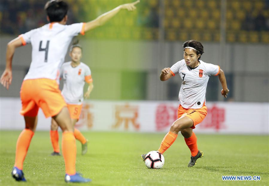 (SP)CHINA-WUHAN-FOOTBALL-INTERNATIONAL WOMEN'S FOOTBALL TOURNAMENT WUHAN 2019 FINAL-CHINA VS CAMEROON