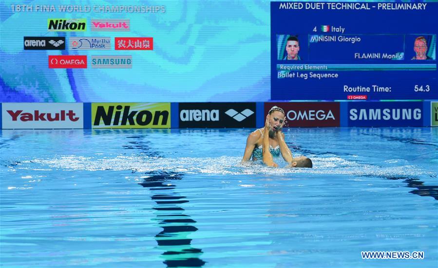 (SP)SOUTH KOREA-GWANGJU-FINA WORLD CHAMPIONSHIPS-ARTISTIC SWIMMING-MIXED DUET TECHNICAL