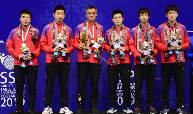 China overpowers S. Korea for men's team title at Asian Table Tennis