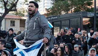 Supporters of soldier Azaria protest in Tel Aviv, Israel