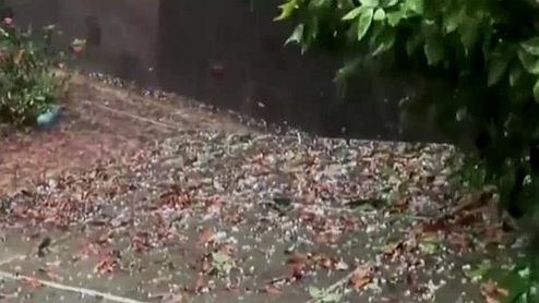 福建漳州：强对流天气来袭 出现雷雨大风和冰雹